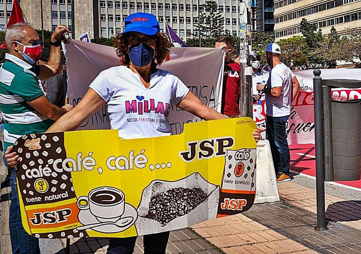 Protesta de trabajadores de JSP.