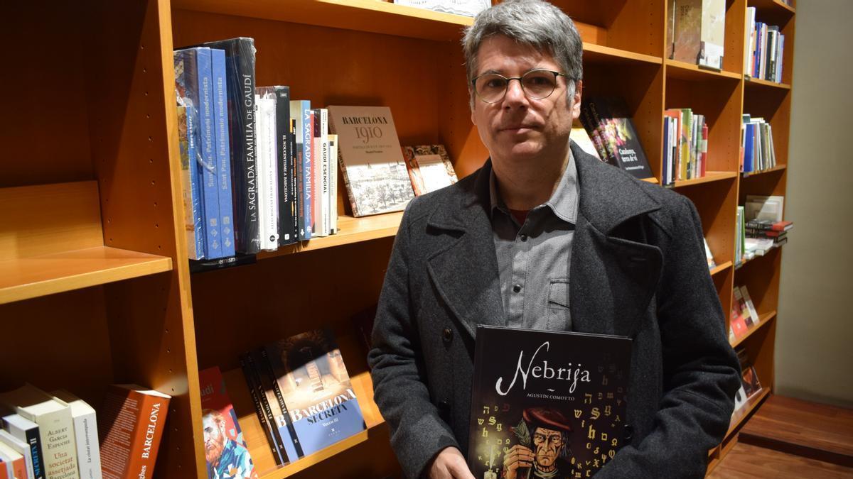 Agustín Comotto, a la llibreria Laie del carrer Pau Claris de Barcelona