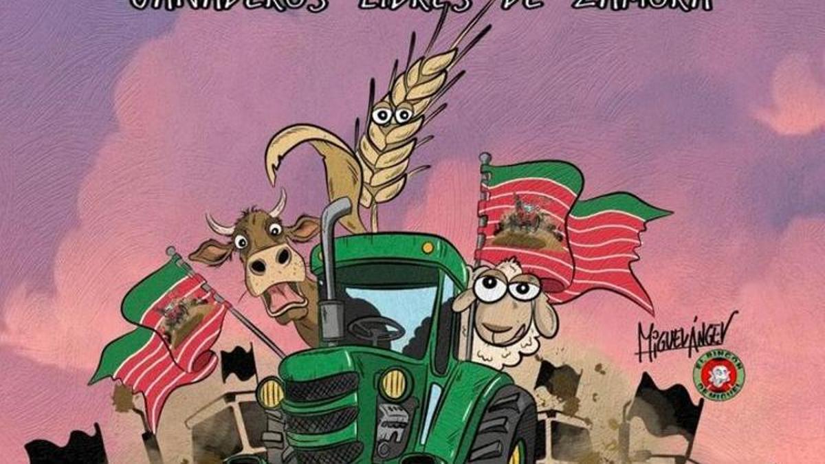 El ilustrador sanabrés que muestra su apoyo al campo con una curiosa viñeta: "Con tus agricultores y ganaderos sales a protestar o el comer se va a acabar"