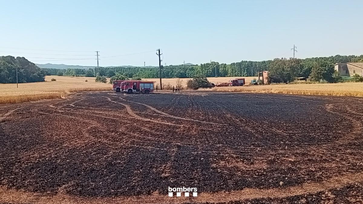 El camp de Sils cremat.