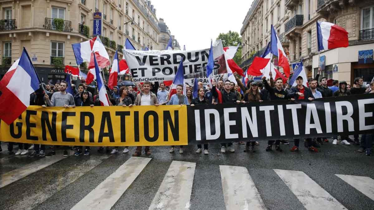 Una marcha del grupo Génération Identitaire. Una marcha del grupo Génération Identitaire.