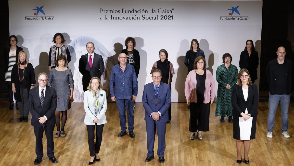 Nadia Calviño con los proyectos de La Caixa