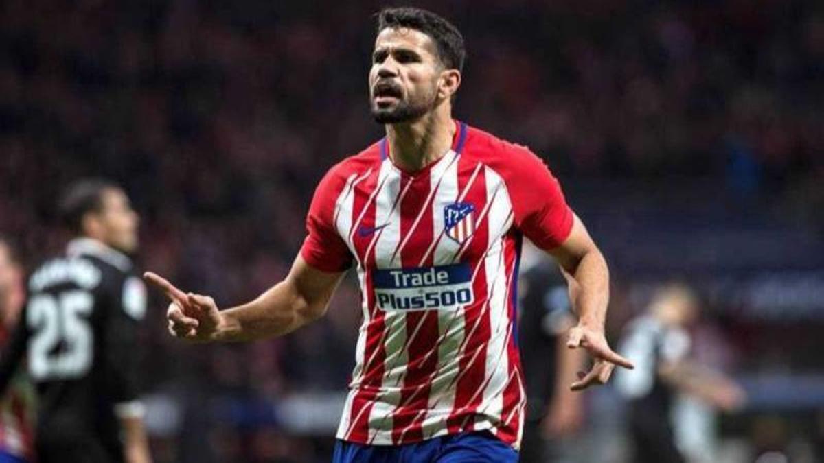 Diego Costa celebrando un gol con el Atlético de Madrid