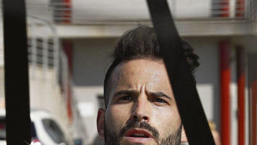 Rubén García, durante un entrenamiento con el Levante.