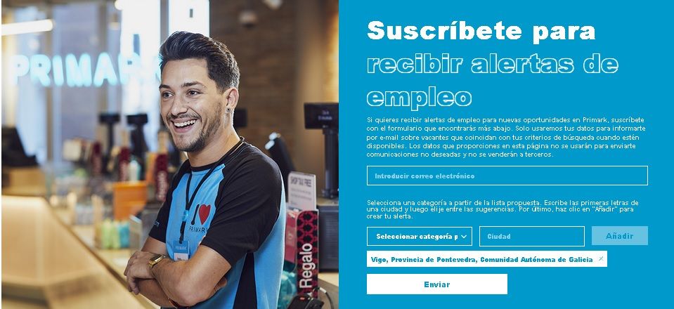 El portal de empleo de Primark reclutará trabajadores para sus siete nuevas tiendas, entre ellas la de Vigo.