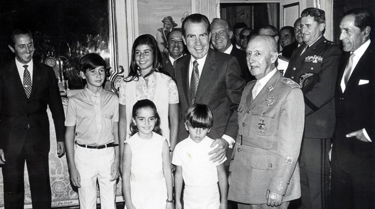 Francisco Franco, con Richard Nixon, durante la visita que el presidente de EEUU realizó en octubre de 1970.
