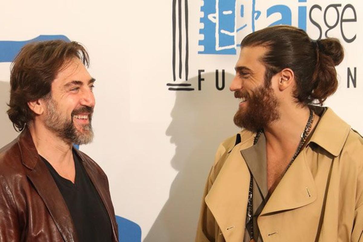 Javier Bardem y Can Yaman, en un acto en Madrid