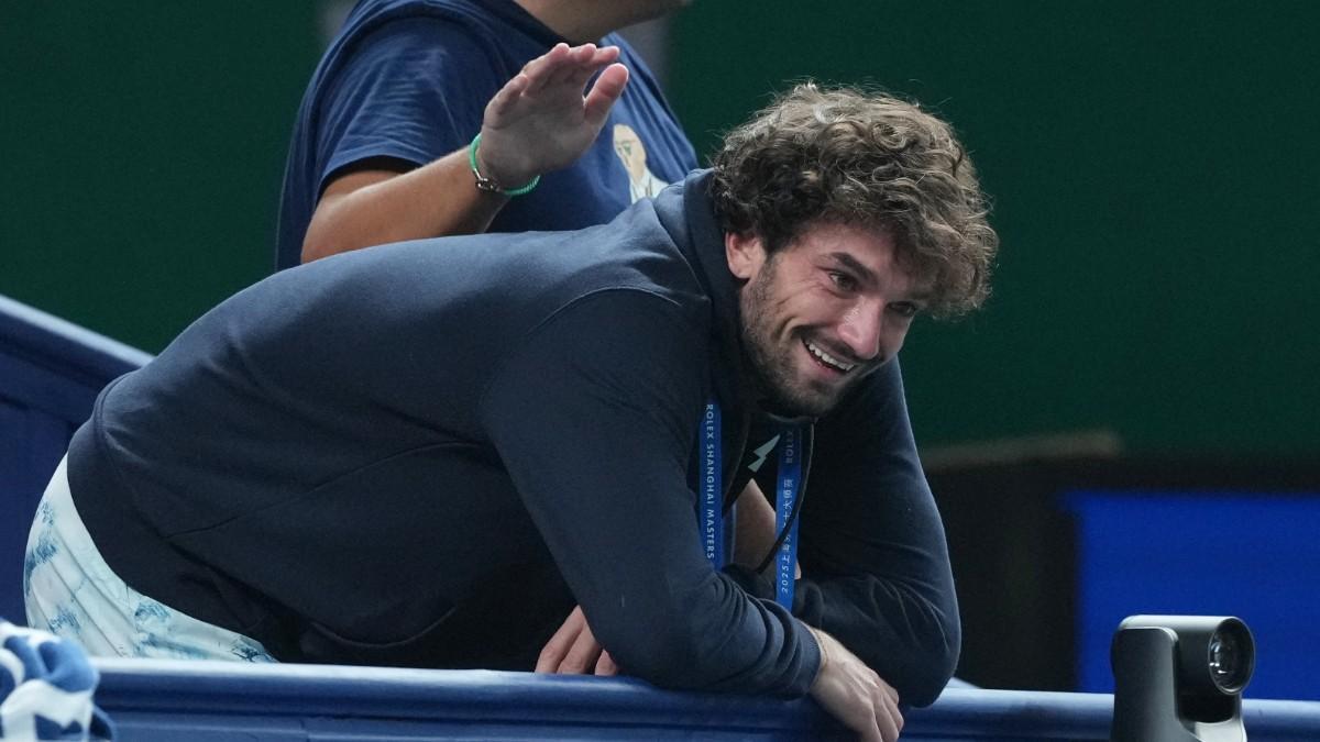 Valentin Vacherot, emocionado tras la victoria de su primo Arthur Rinderknech