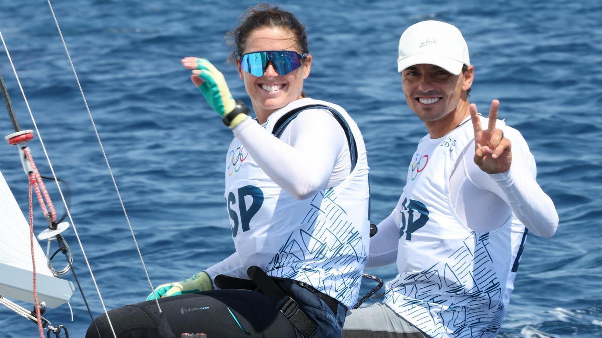 Jordi Xammar y Nora Brugman de España durante un entrenamiento