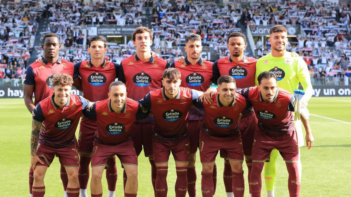 El once inicial del Deportivo contra el Burgos esta temporada.