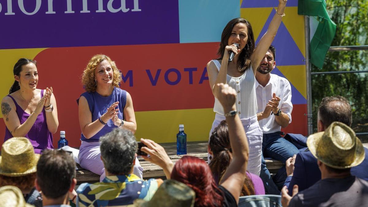 Ione Belarra este jueves en un mitin en Sevilla.