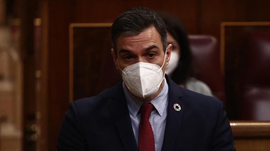 Pedro Sánchez, en plena intervenció al Congrés.