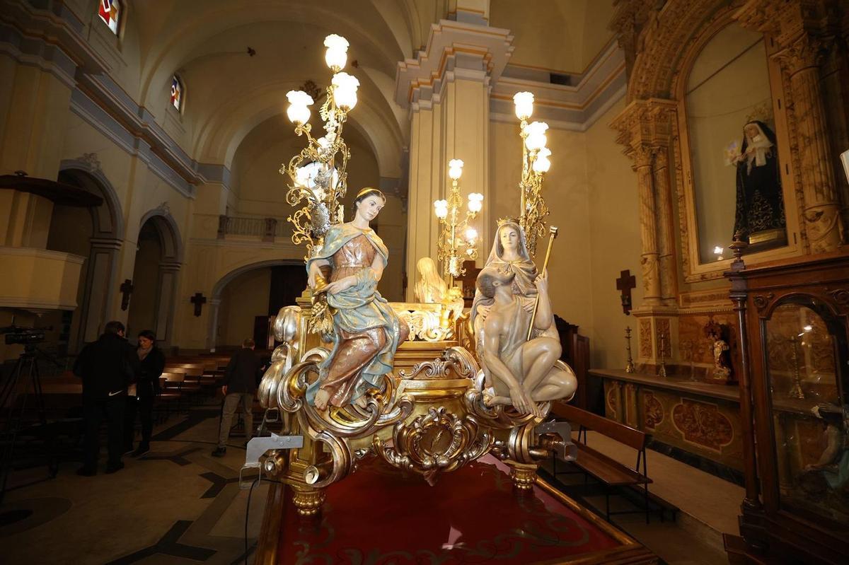 La peana de Sant Blai de Burriana, obra del artista vila-realense Julio Pascual Fuster, ya está completamente restaurada.