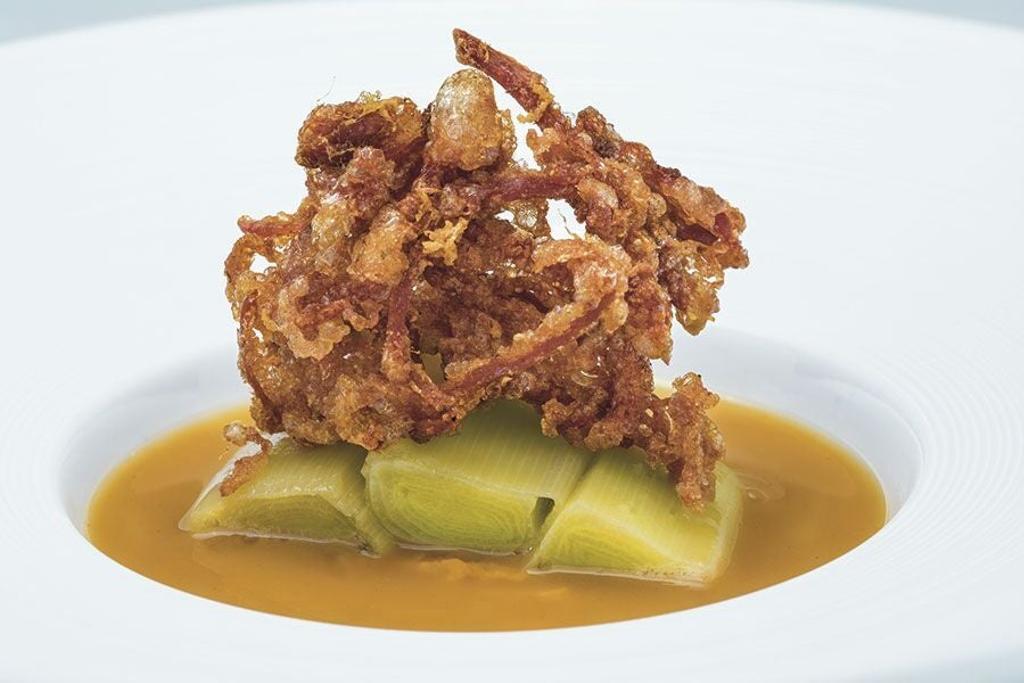 Puerros del cocido con el jamón de su cocción, Molino de Alcuneza