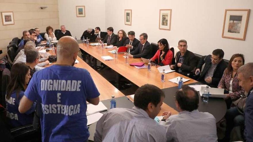 Reunión entre Xunta y sindicatos del pasado martes.