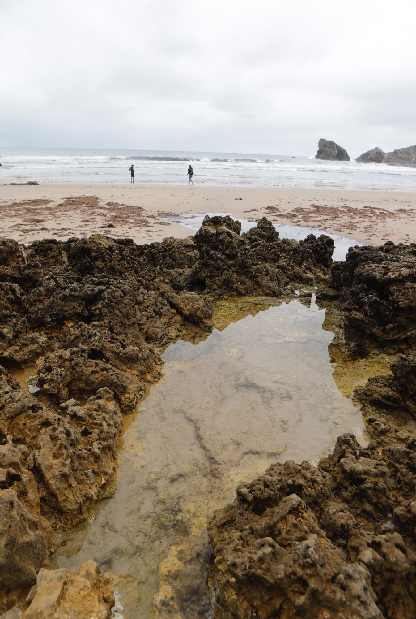 Así es Torimbia, la playa en la que a veces toca taparse