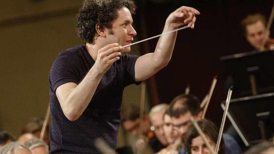 Gustavo Dudamel, durante un ensayo con la Filarmónica de Viena, el pasado mes de diciembre.