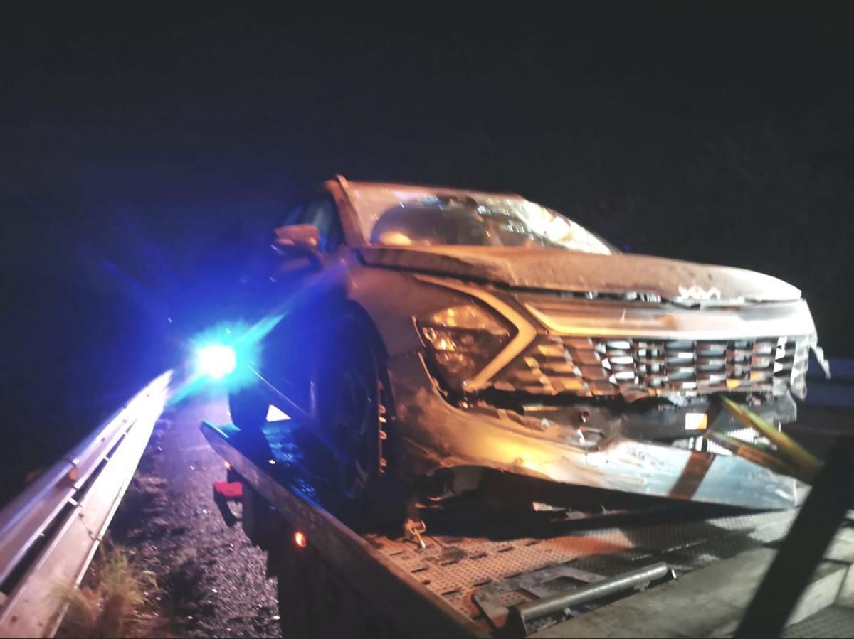 El coche implicado en el accidente.