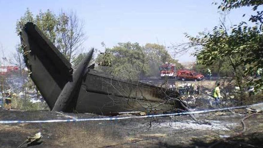 Restes de l&#039;avió sinistrat de Spanair el 20 d&#039;agost del 2008