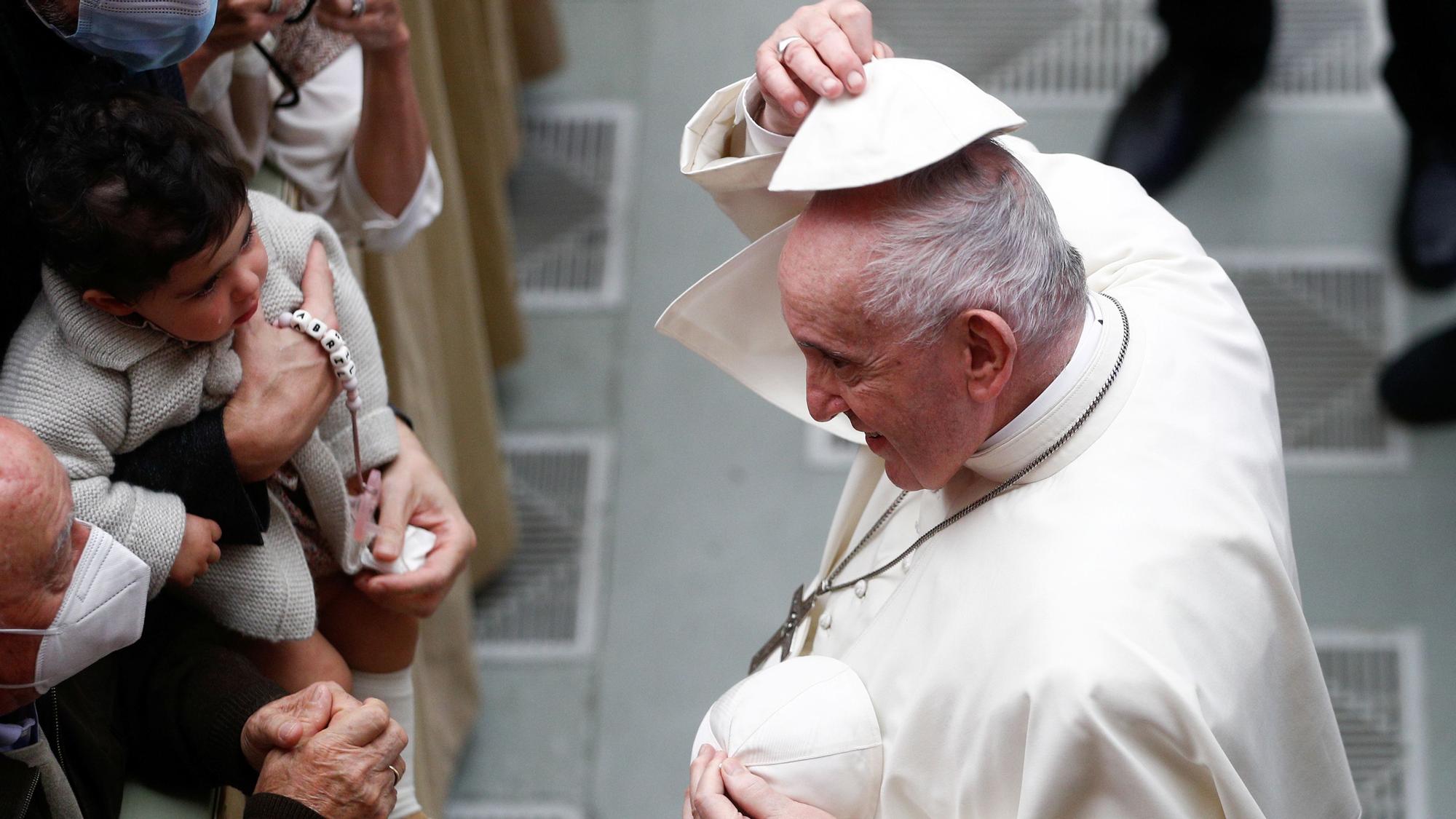 El Papa Francisco  durante la audiencia semanal en la Ciudad del Vaticano