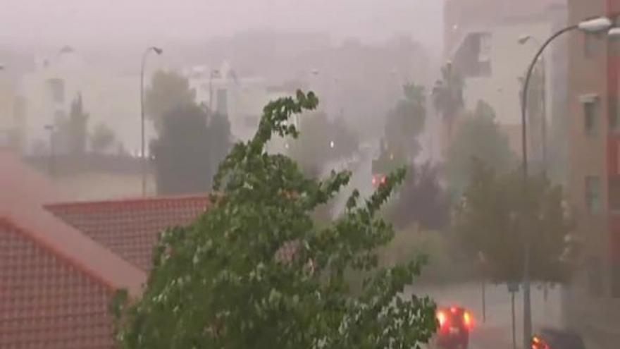 Espectacular granizada en Granada