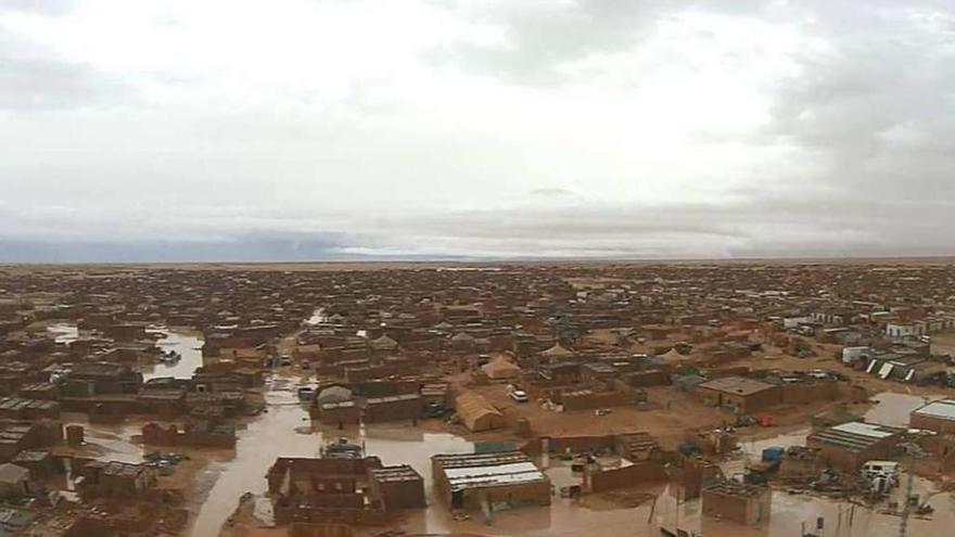 Estado en que quedó uno de los asentamientos tras las lluvias torrenciales. // Cedida por Sogaps