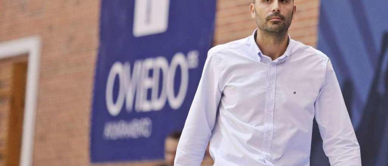 Javi Rodríguez, durante el partido del Liberbank Oviedo Baloncesto ante el Mallorca-Palma.