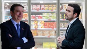 Infografía de Planas y Garzón ante una estantería de Helados de supermercados