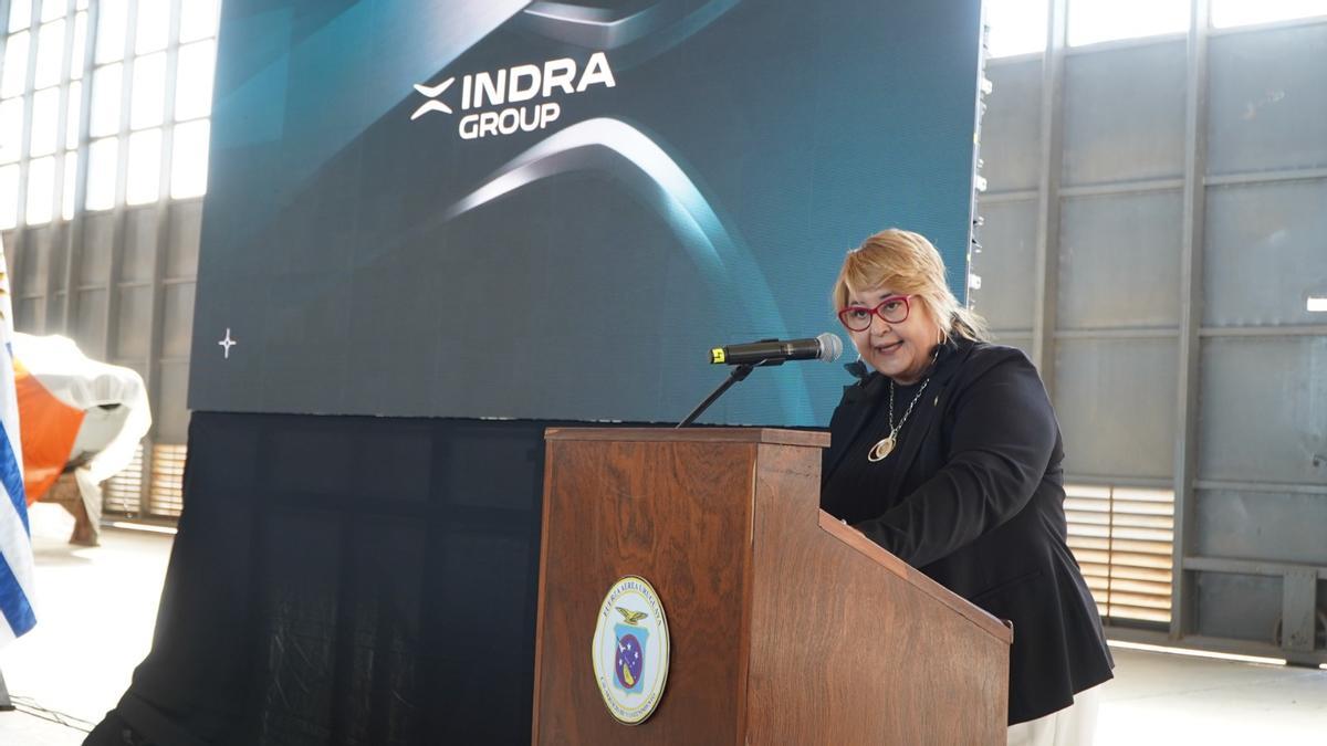 Lazo en el acto de inauguración de un centro de Indra en Uruguay