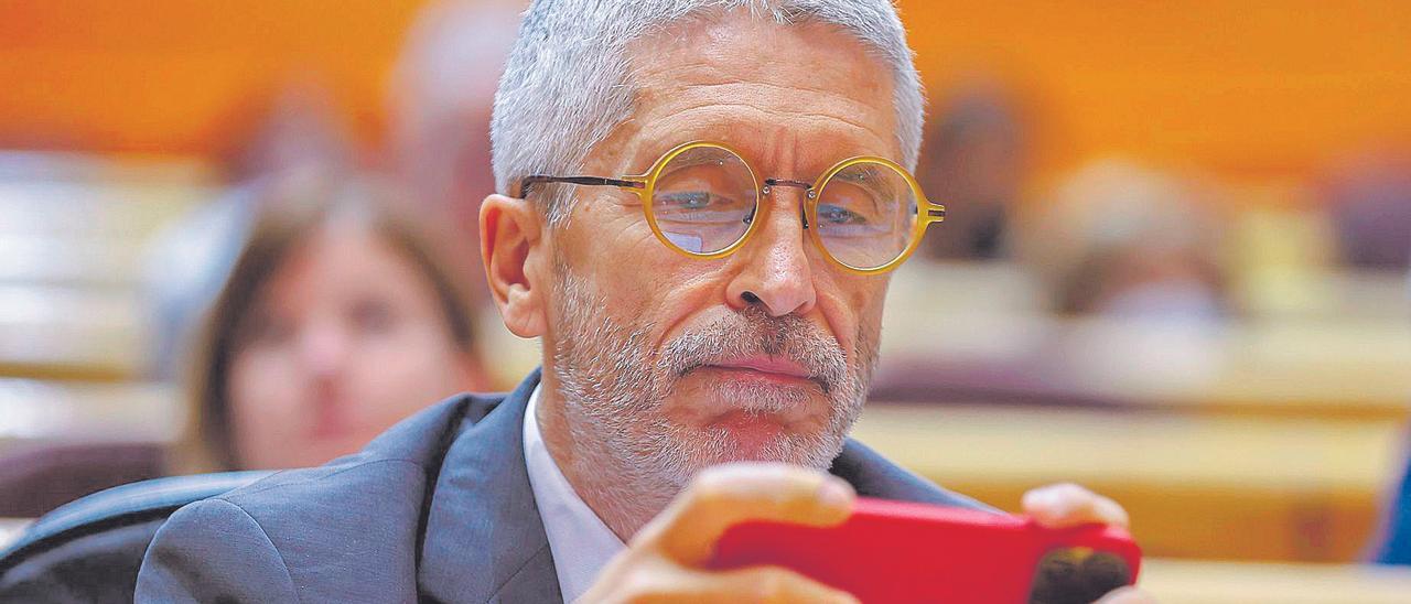 Marlaska, durante una sesión de control al Gobierno en el Senado.