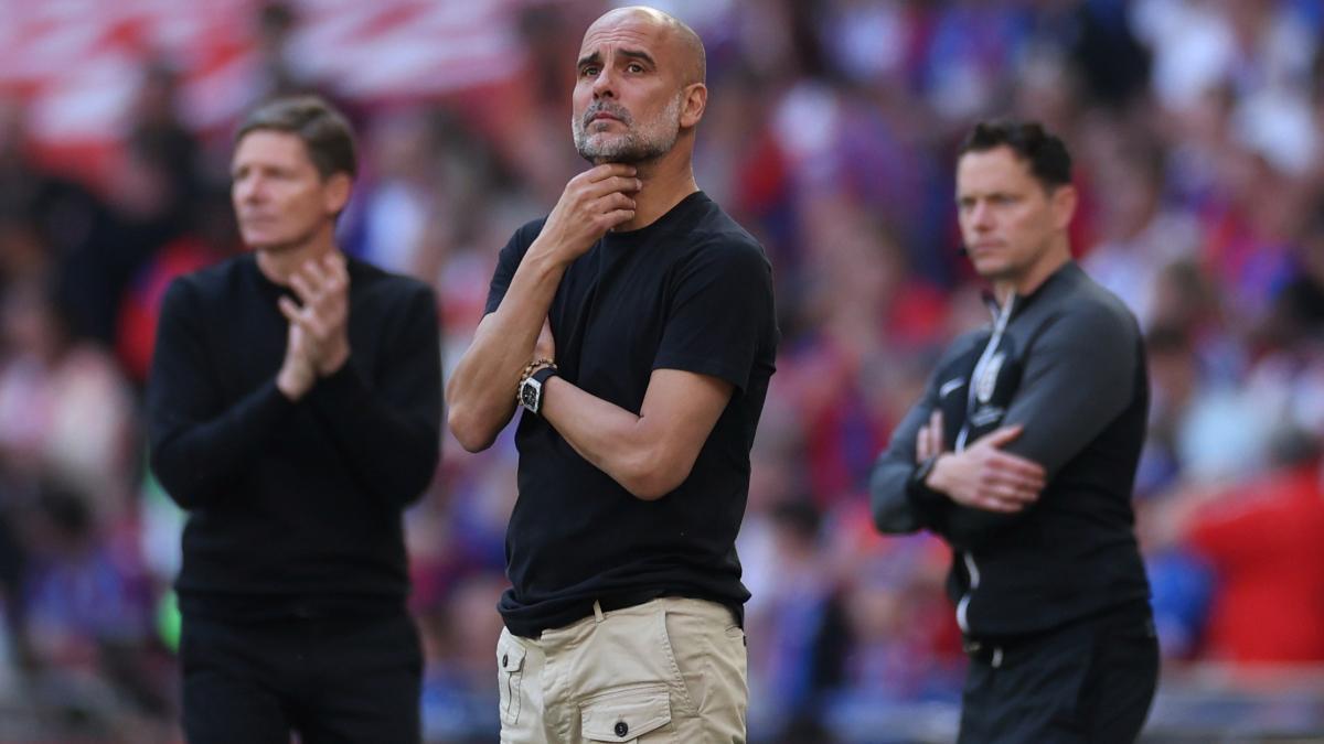 Pep Guardiola, durante la final de la FA Cup