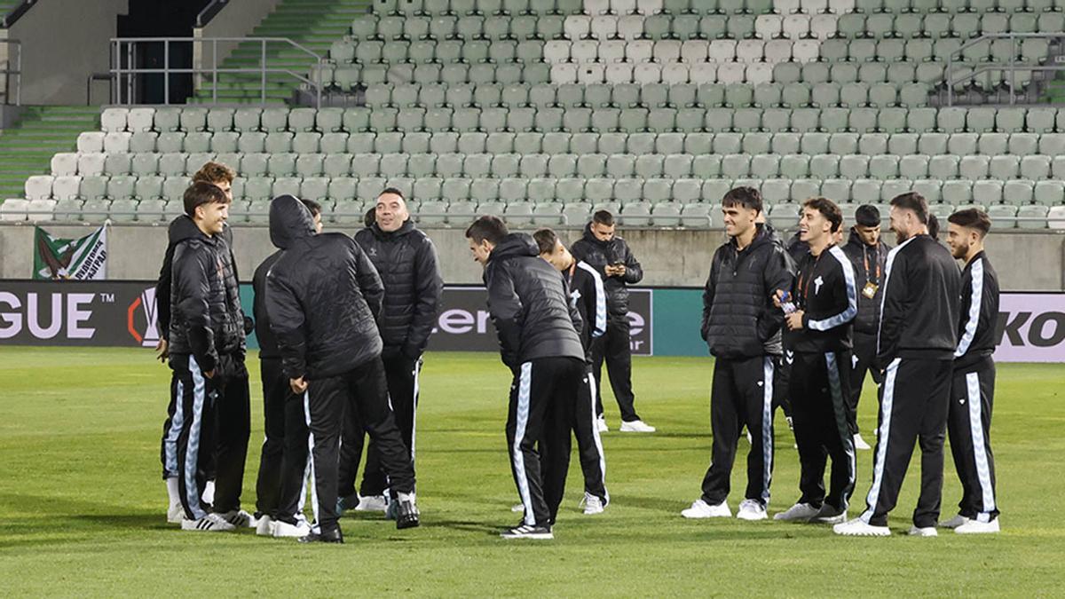 Entrenamiento del Celta en el Huvepharma Arena.