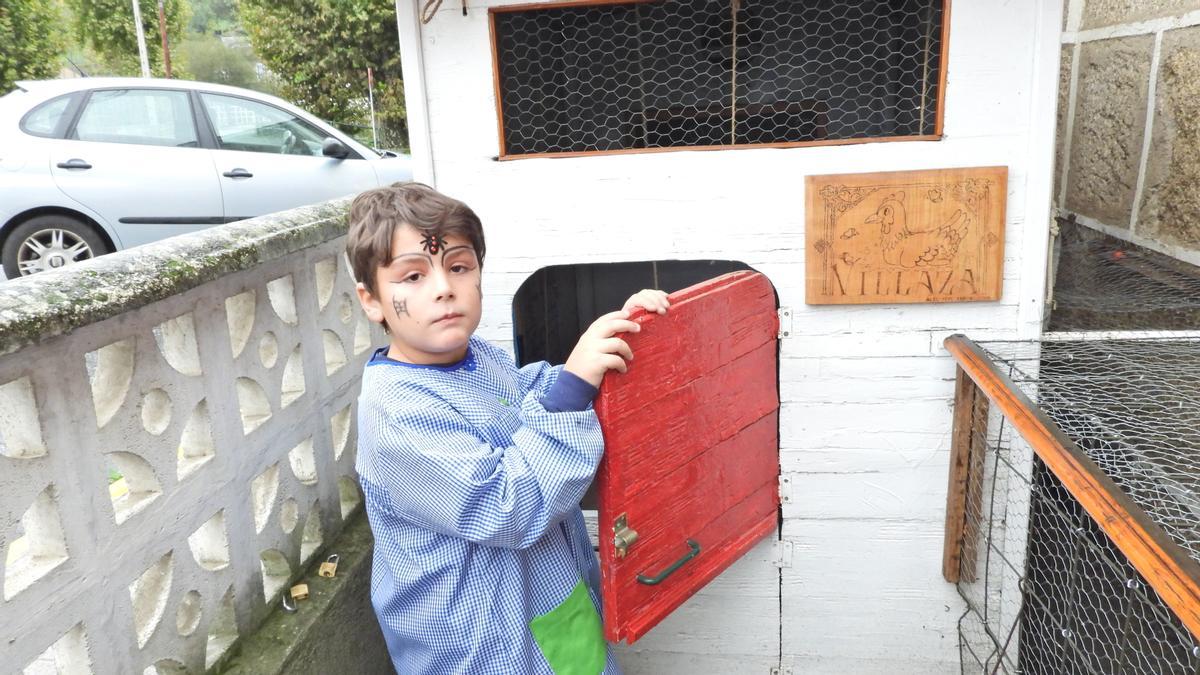 En la escuela de Vilaza, del CRA de Monterrei, tienen un gallinero.