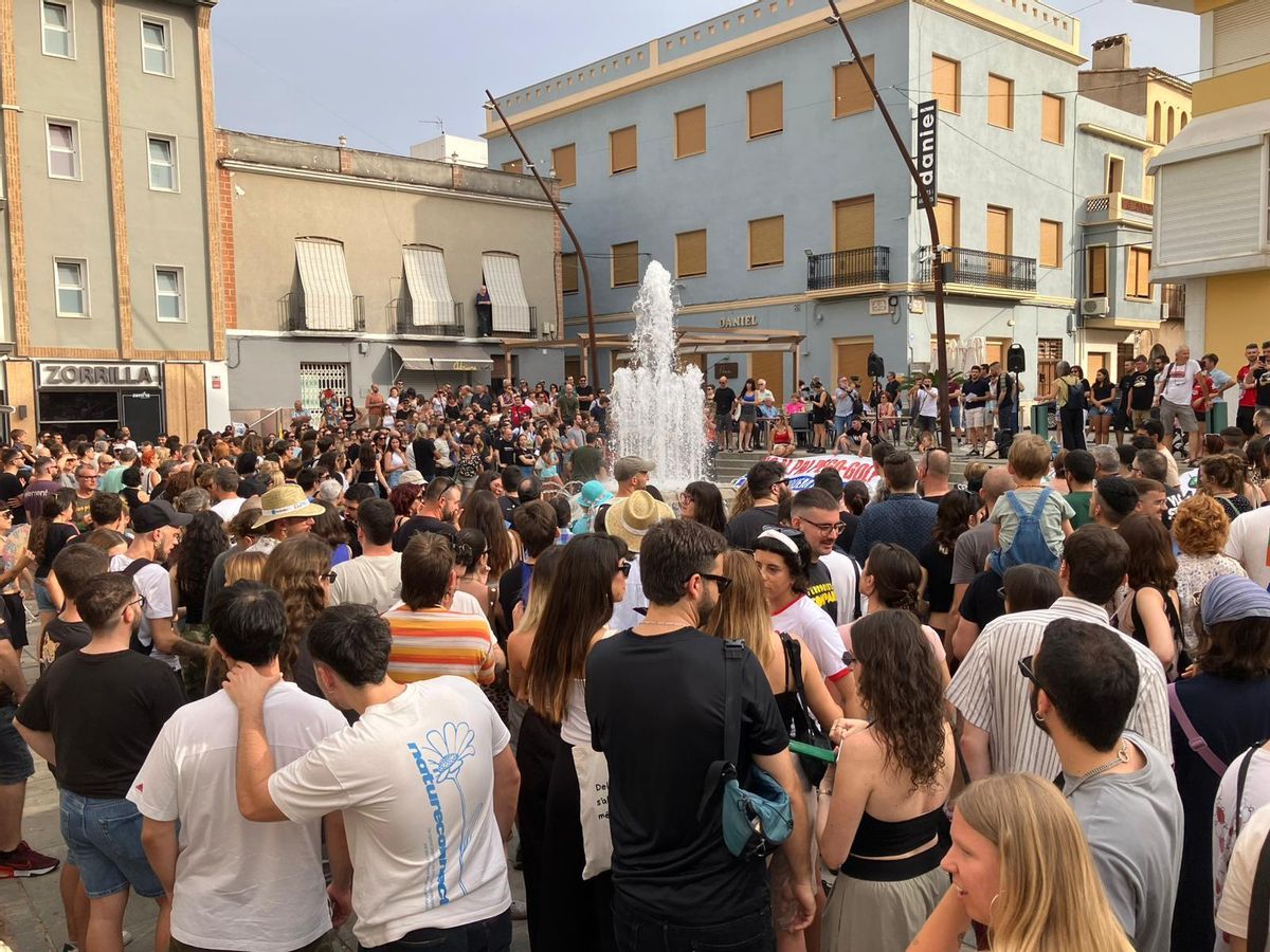 Otra imagen de la protesta
