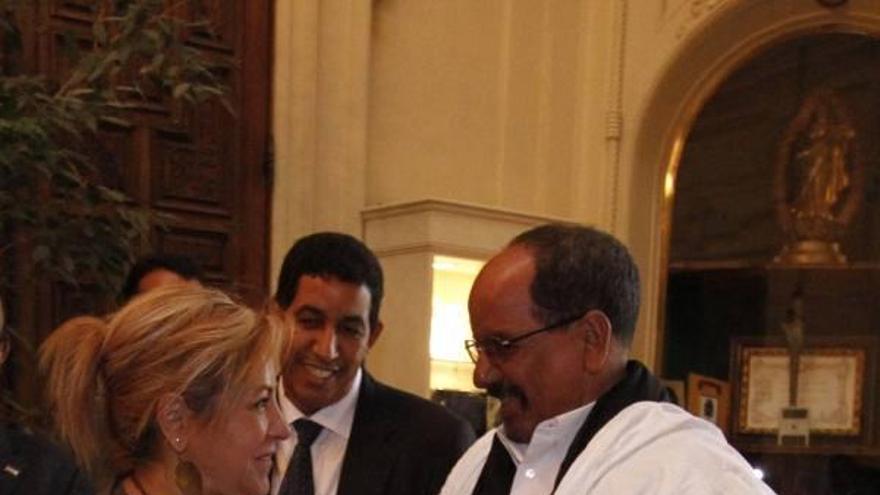 Ali, en el centro, en la visita a Zamora del pasado año del presidente saharaui.