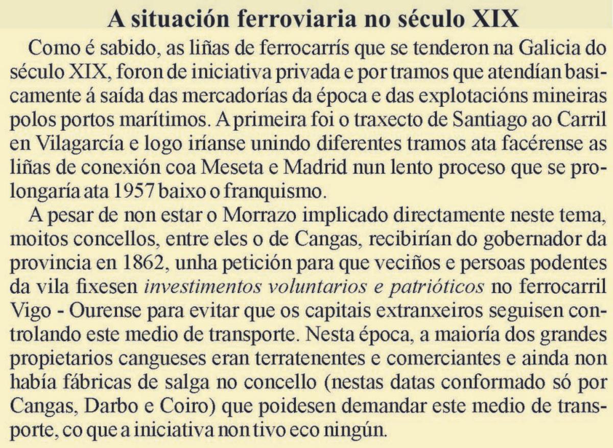 Anuncio da construción do ferrocarril en decembro de 1904. // Arquivo do autor
