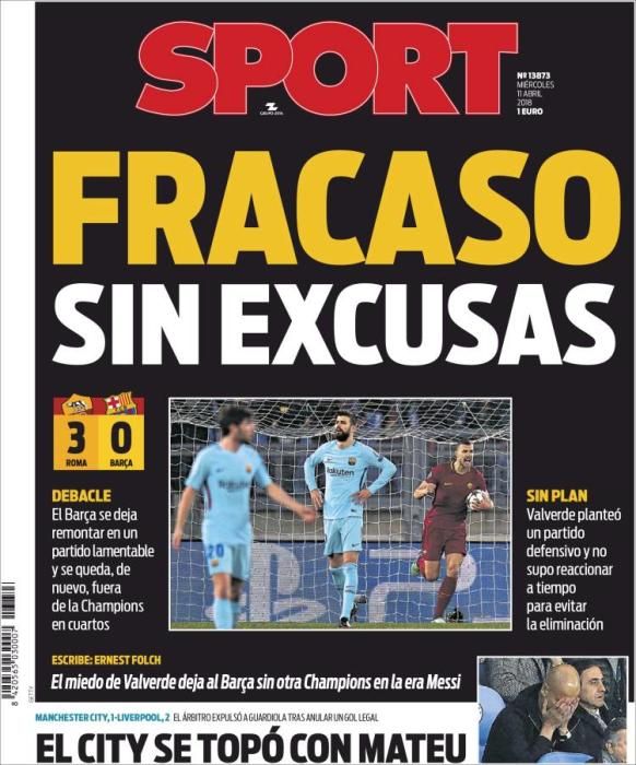 Portadas deportivas miércoles 11 de abril