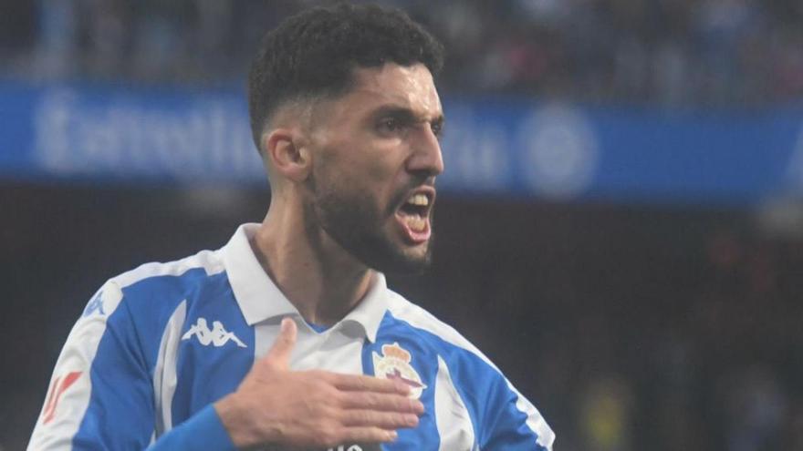 Eddahchouri celebra el gol ante el Almería. | Carlos Pardellas