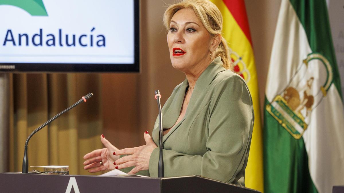 Carolina España, tras el Consejo de Gobierno.