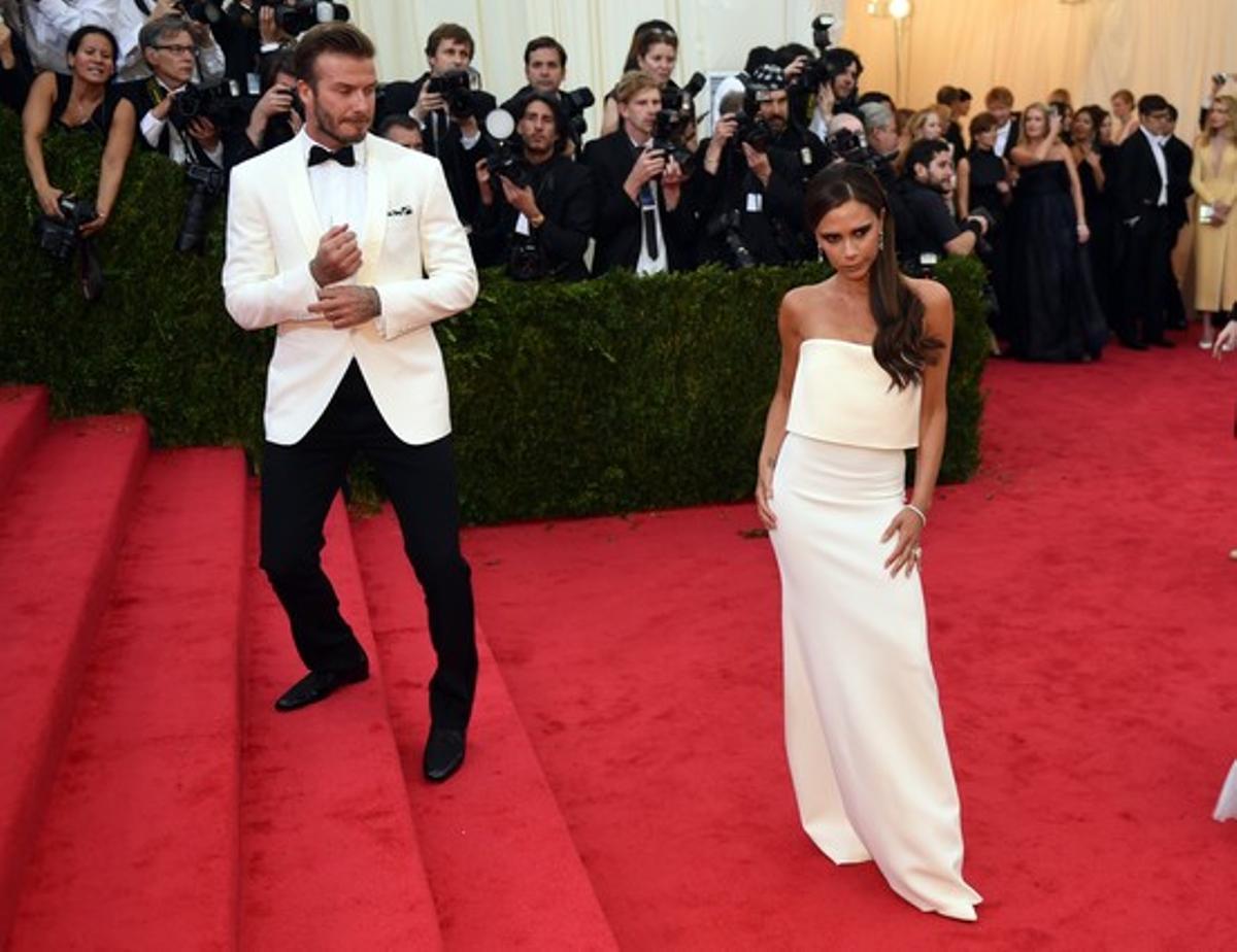 David y Victoria Beckham en el Metropolitan de Nueva York.