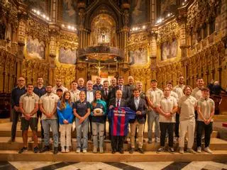 La Sección de Rugby del FC Barcelona celebra su centenario en Montserrat