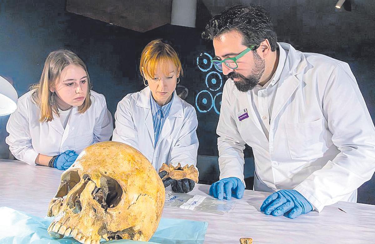 Análisis de una pieza de la muestra ‘Unha vida viquinga’.