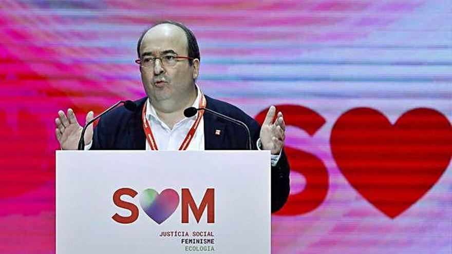 El secretari general del PSC, Miquel Iceta, durant la seva intervenció.