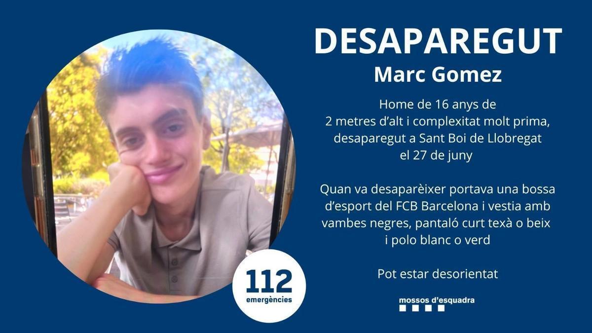 Desaparecido un menor de 16 años en Sant Boi de Llobregat