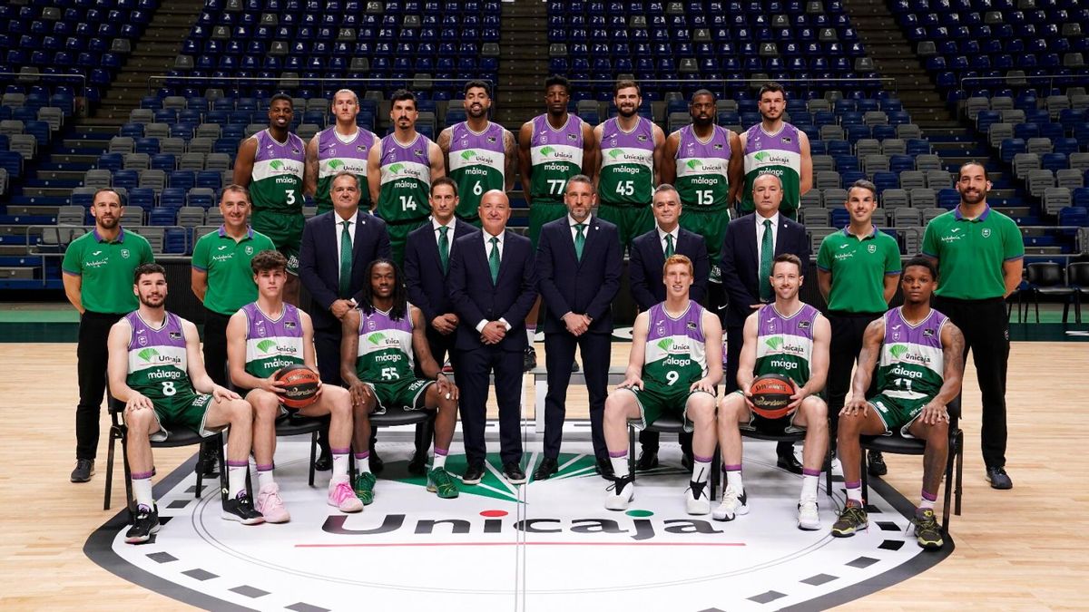 Plantilla del Unicaja 2022 2023, con la que empezó el trienio glorioso..