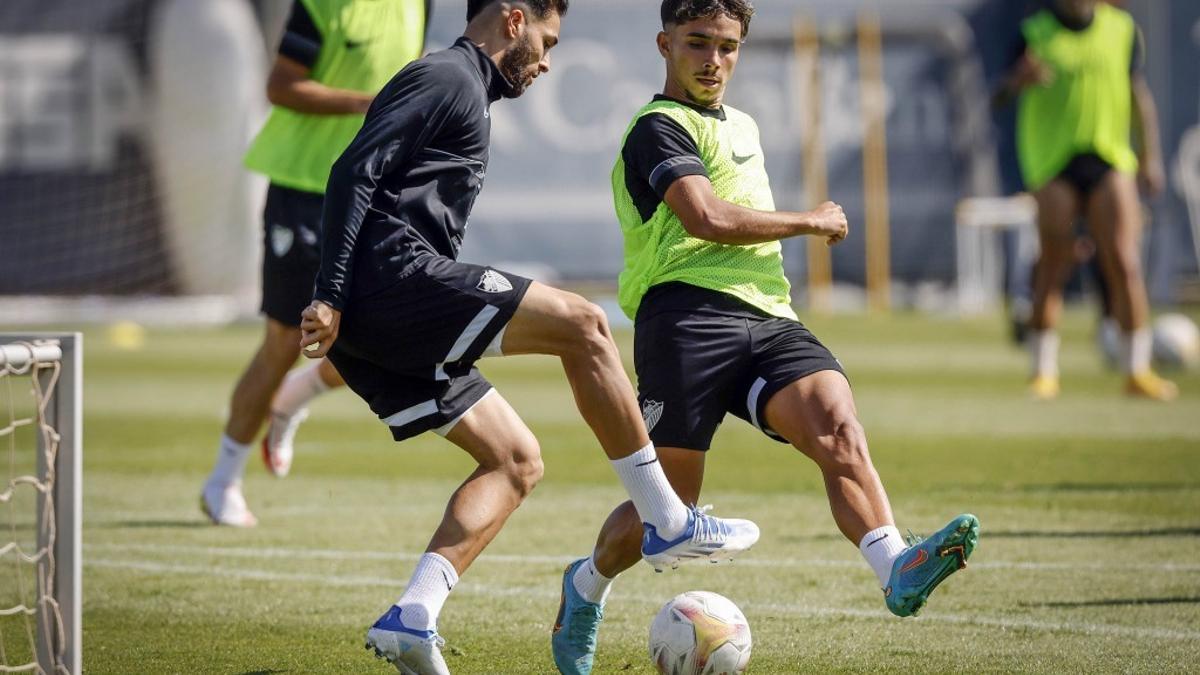 Antoñín y Kevin, durante el entrenamiento.