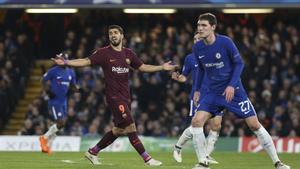 Andreas Christensen contra el FC Barcelona en Stamford Bridge