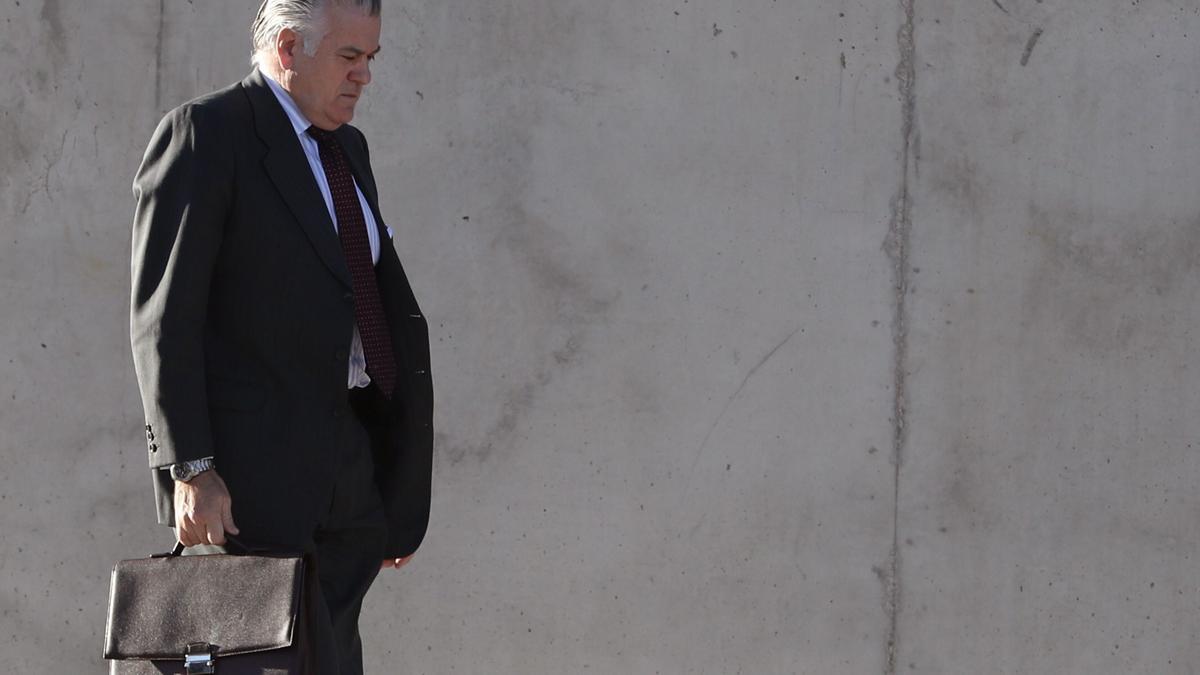 Luis Bárcenas, llegando a la Audiencia Nacional.