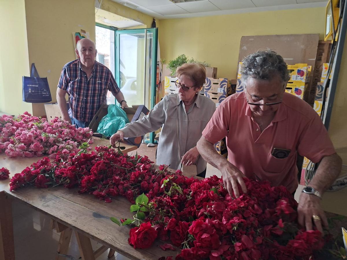 En imágenes: Los artistas florales de Castropol encaran la recta final para el Corpus Christi