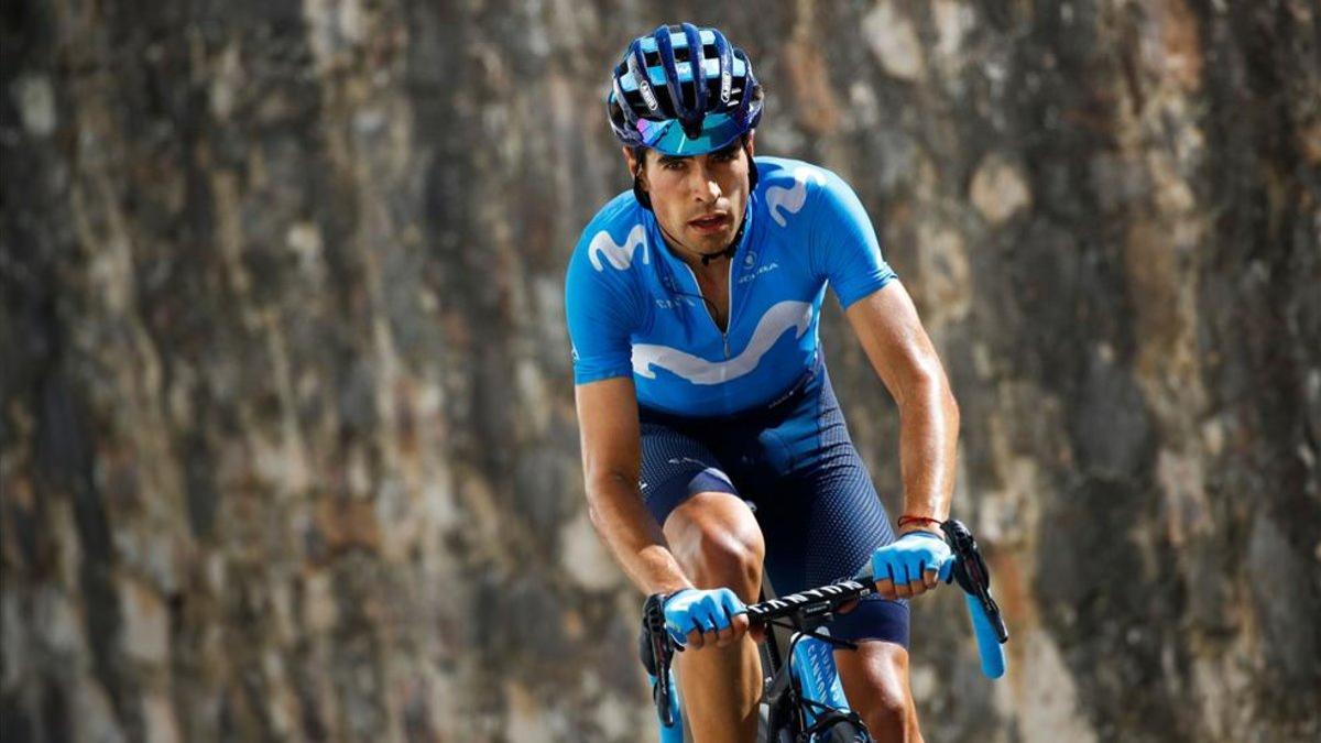 Mikel Landa, actual ciclista de Bahrain McLaren, durante su etapa en el Movistar Team